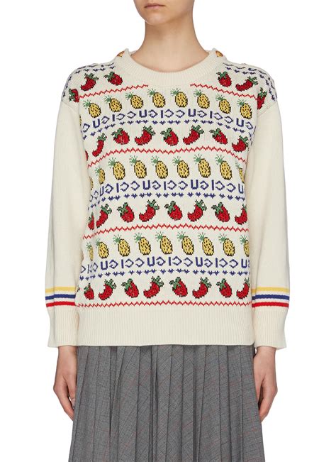 gucci intarsia sweater|Gucci jumper women.